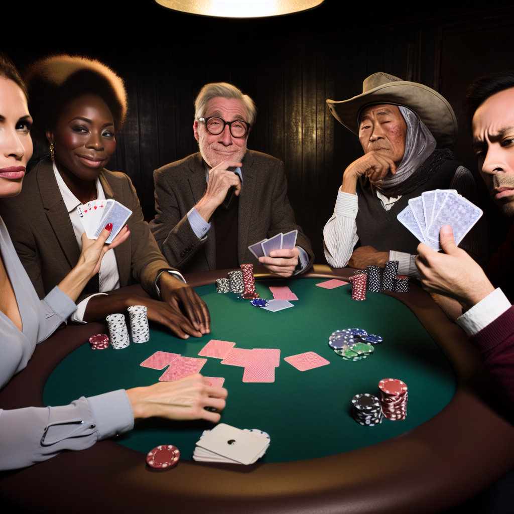A group of diverse poker players.