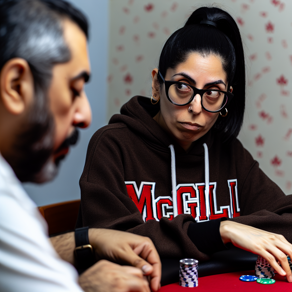 A player studying opponents' betting patterns.