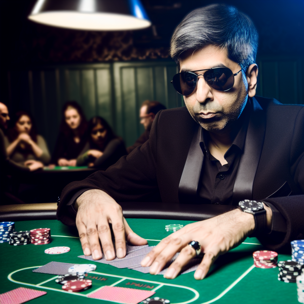 A poker player with a poker face.