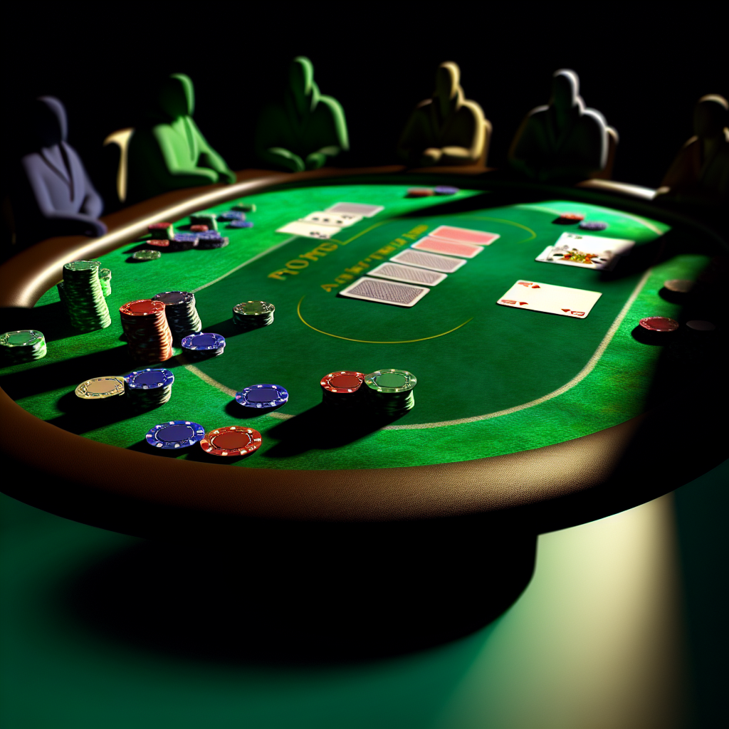 A poker table with hole cards.