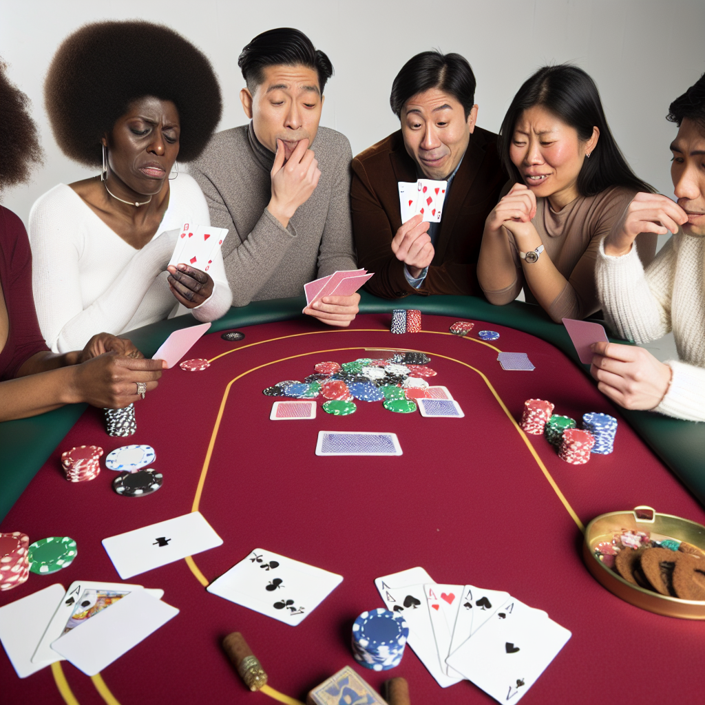 Players around table with cards.