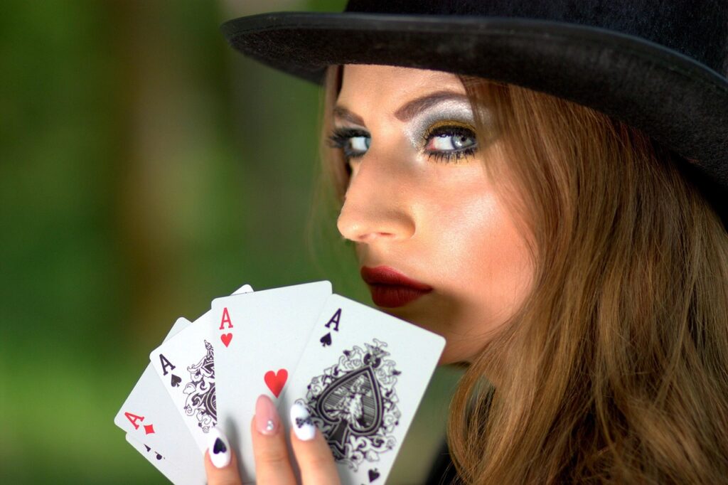 Player learning Texas Hold’em betting rules at a poker table