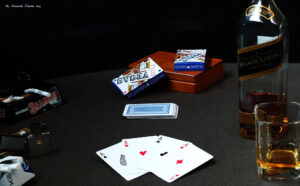 Poker Tournament Tips Poker players competing in a multi-table tournament with intense focus