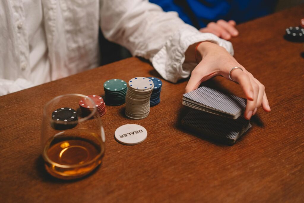 Pot Limit Omaha tips being discussed by professional poker players at a casino table