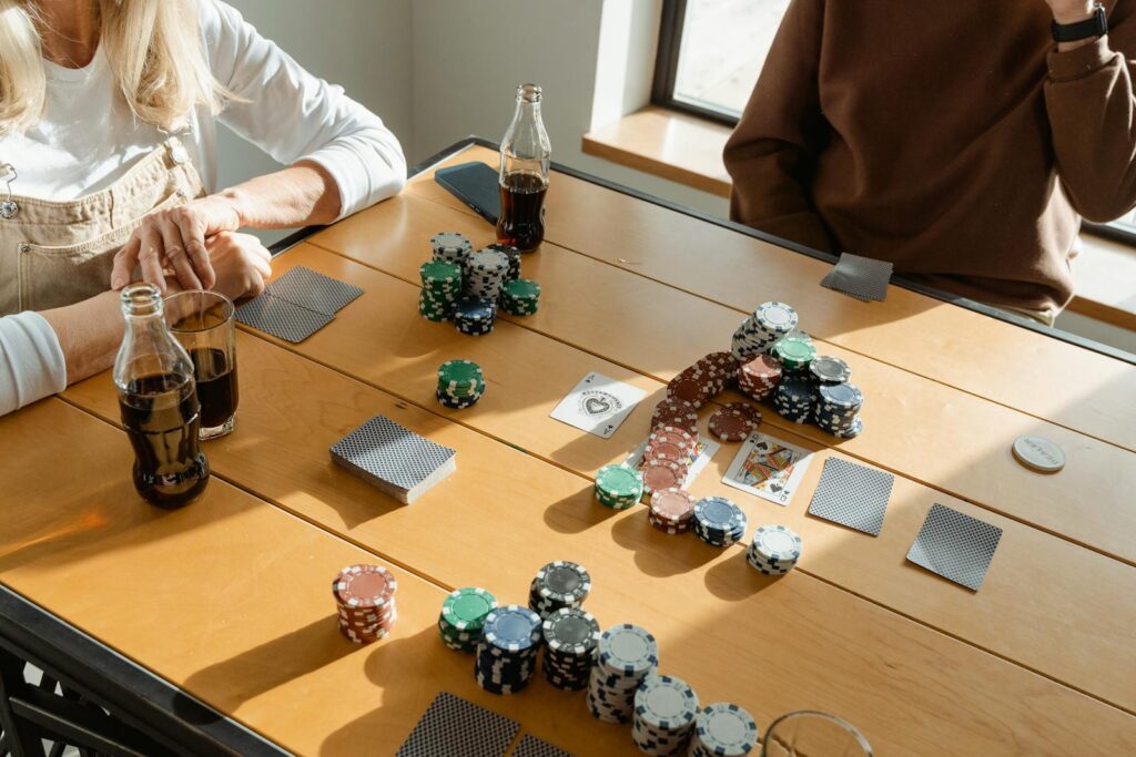 Poker Holdem Rules explained with professional cards and chips