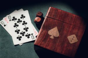 Various poker variants played with cards and chips on a table
