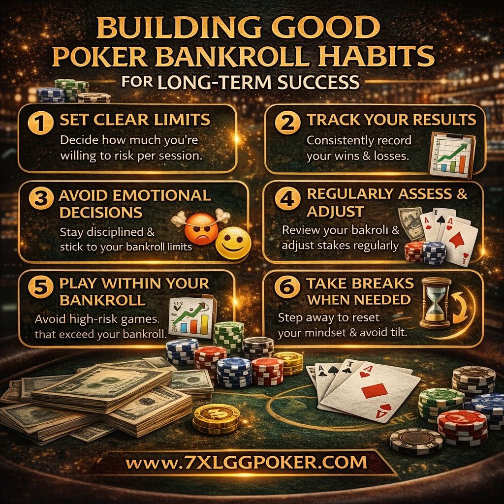 Building poker bankroll habits with tips and strategies for long-term success, www.7XLGPOKER.COM