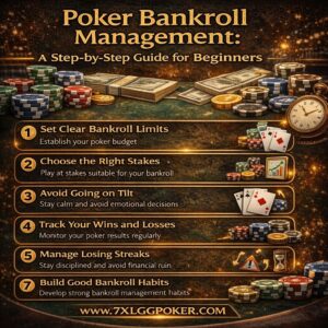 Managing poker bankroll with tips for long-term success, www.7XLGPOKER.COM